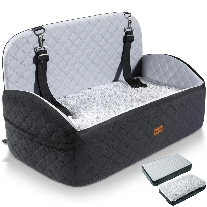 Gimars Reversible Dog Car Seat - Plush Booster for Small/Medium