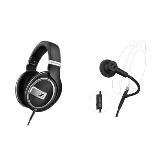 Sennheiser headphone bundle HD 599 Special Edition, Open Back Headphone HD 500 BAM, plug-in Boom Arm Microphone for Gaming and Calls