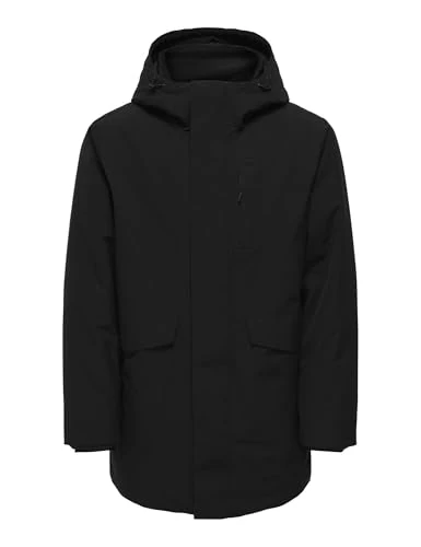ONLY & SONS Men's Onsenrico Waterproof Stretch Parka Noos, Black, XS