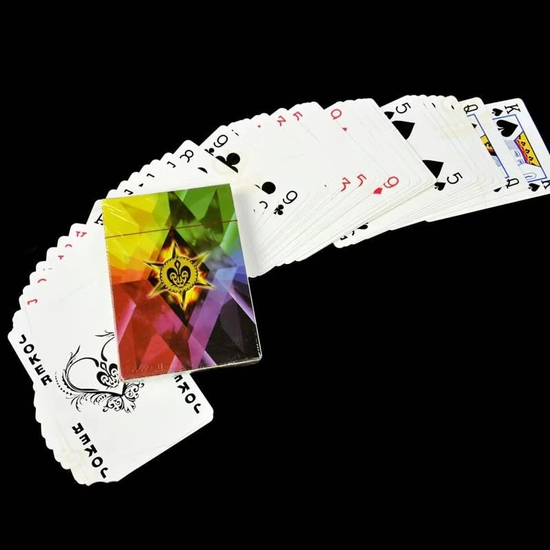 MOMOMAGE Ultra Thin Rainbow Playing Cards Magic Tricks Diamond Four Color Deck Poker Magic Accessories Close up Street lllusions Props for Magicians