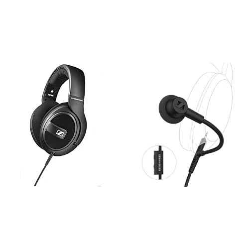 Sennheiser headphone bundle HD 569 Around-Ear Closed Back Headphones HD 500 BAM, plug-in Boom Arm Microphone for Gaming and Calls