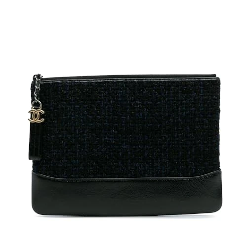 Chanel Pre-Loved Medium Tweed And Calfskin Gabrielle O Case Clutch Bag