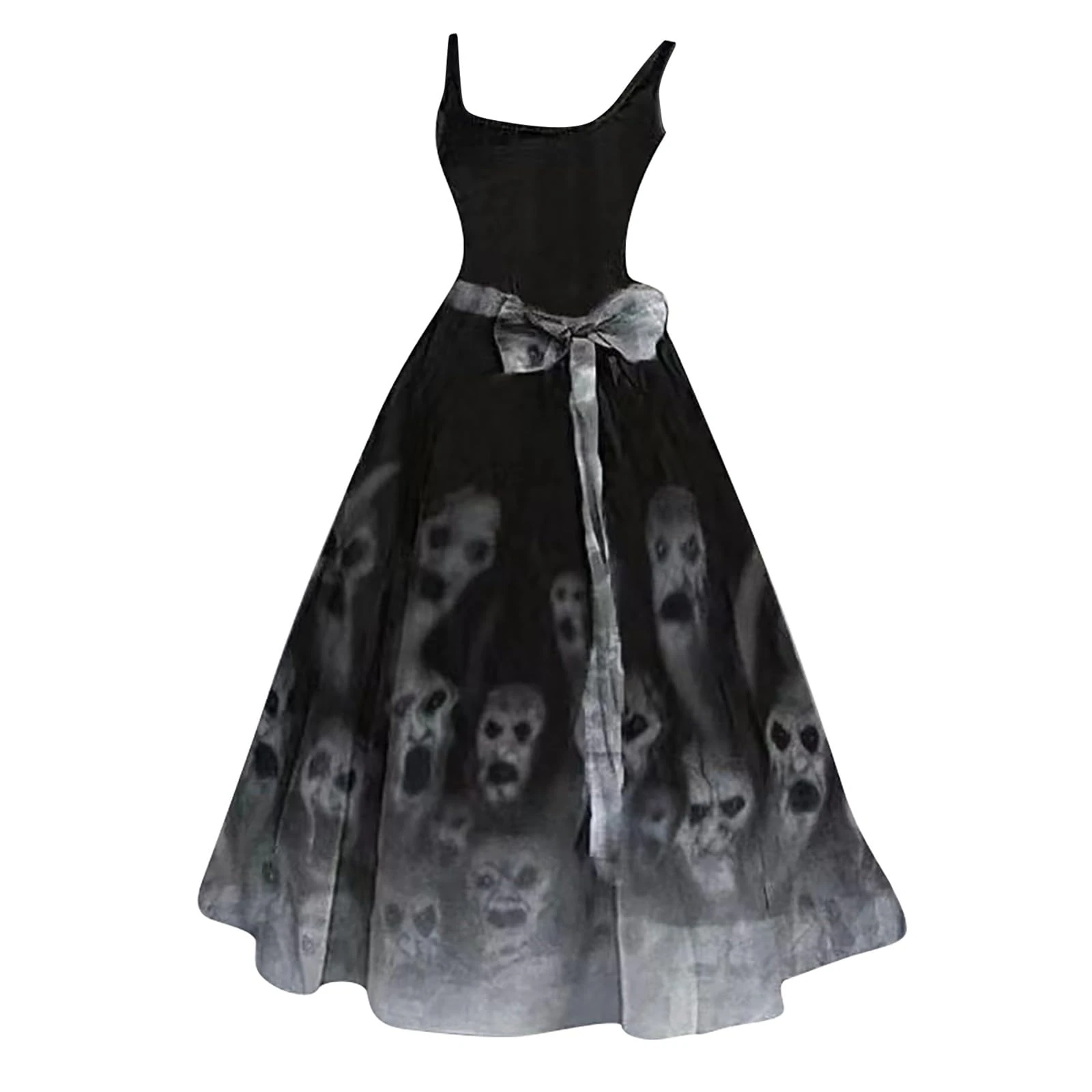HUIFUAO Halloween Dress for Women Scary Bloody Fancy Dress Plus Size Halloween Costumes Sleeveless Evening Party Horror Festival Cosplay Outfits Clothes(Z02-Black, S)