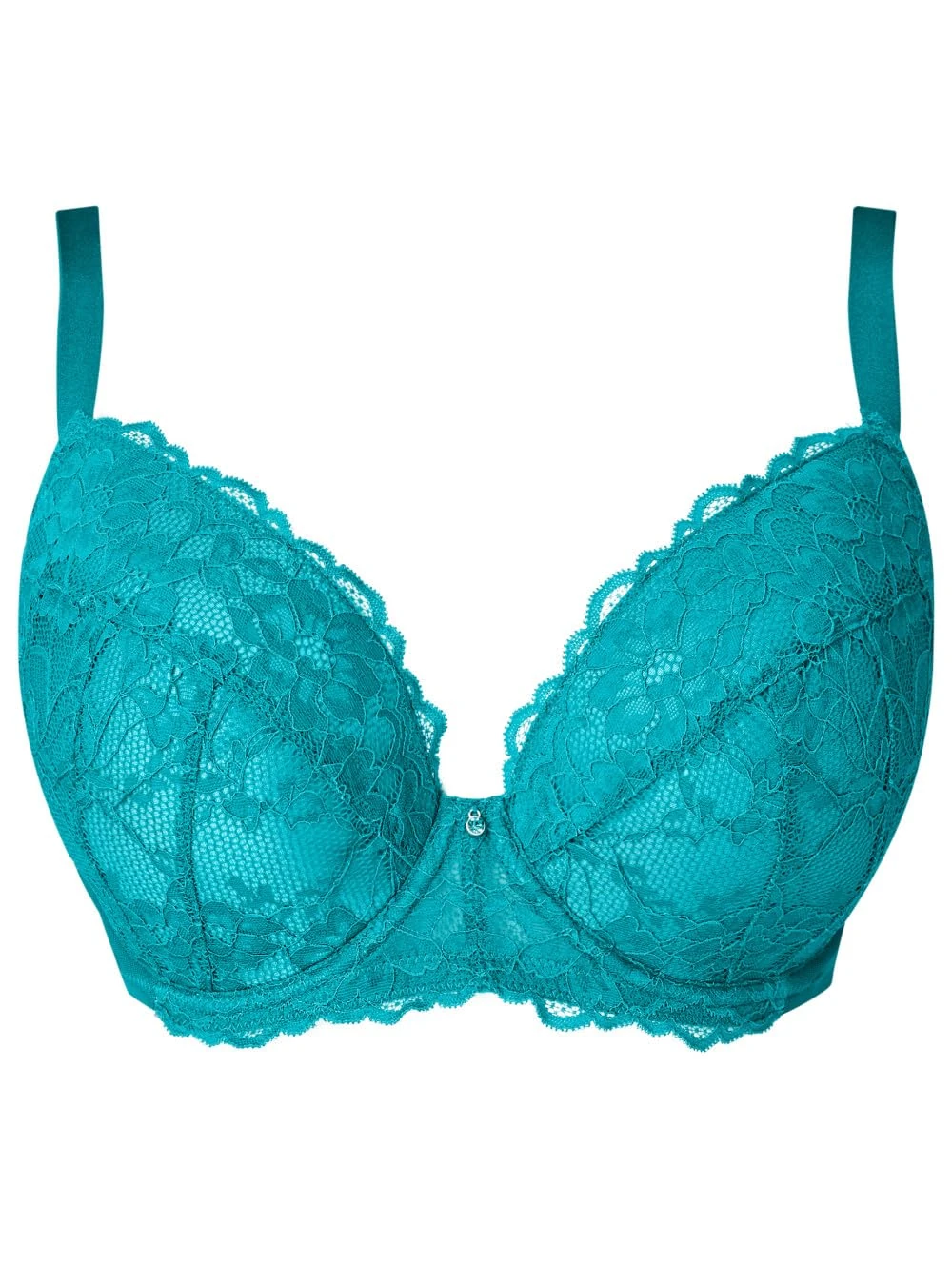 Ann Summers Sexy Lace Padded Plunge Bra Curve-Enhancing Womens Underwear with Padded Cups & Underwire, Removable Mini Pads for Smaller Sizes, Adjustable Straps Blue/Green