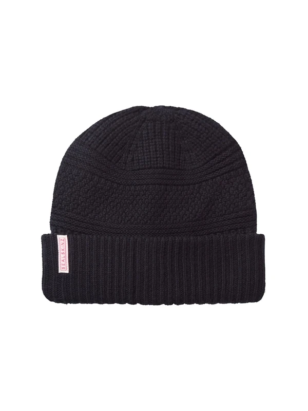 SEALSKINZ Waterproof Harleston | Merino Wool Multi Rib Roll Cuff Beanie Hat