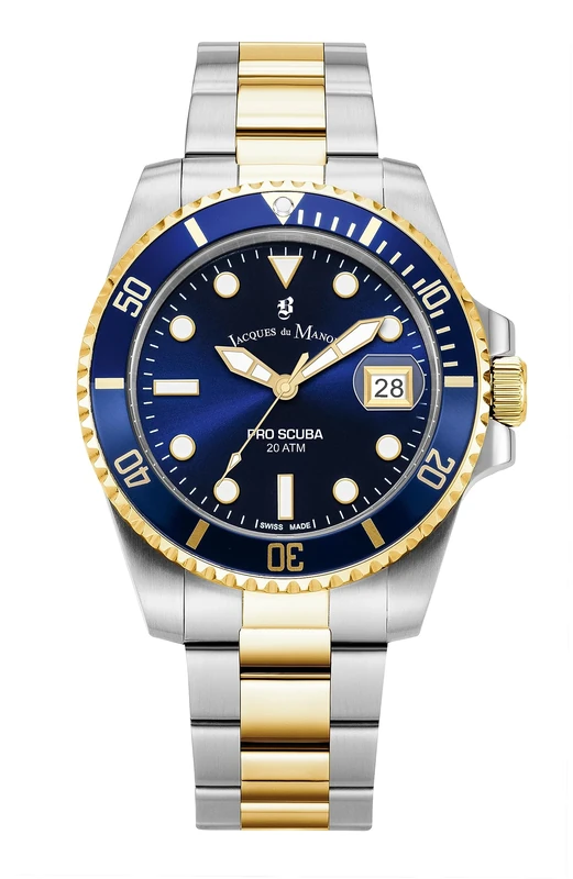 Jacques du Manoir - Swiss Made - Gents Inspiration - Silver/Gold Plated Steel - Bracelet Watch