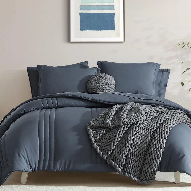 Oversized King Size Comforter Set-7 Pieces Bed in a Bag King Bedding Sets