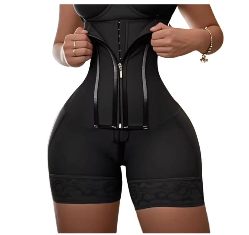 OWOHYG Women's Shapewear Bodysuit - Tummy Control Corset With Adjustable Straps & Zipper,Black,Large - Image 1