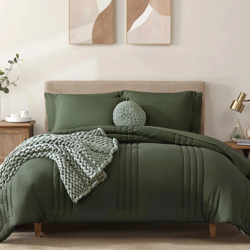 Oversized King Size Comforter Set-7 Pieces Bed in a Bag King Bedding Sets