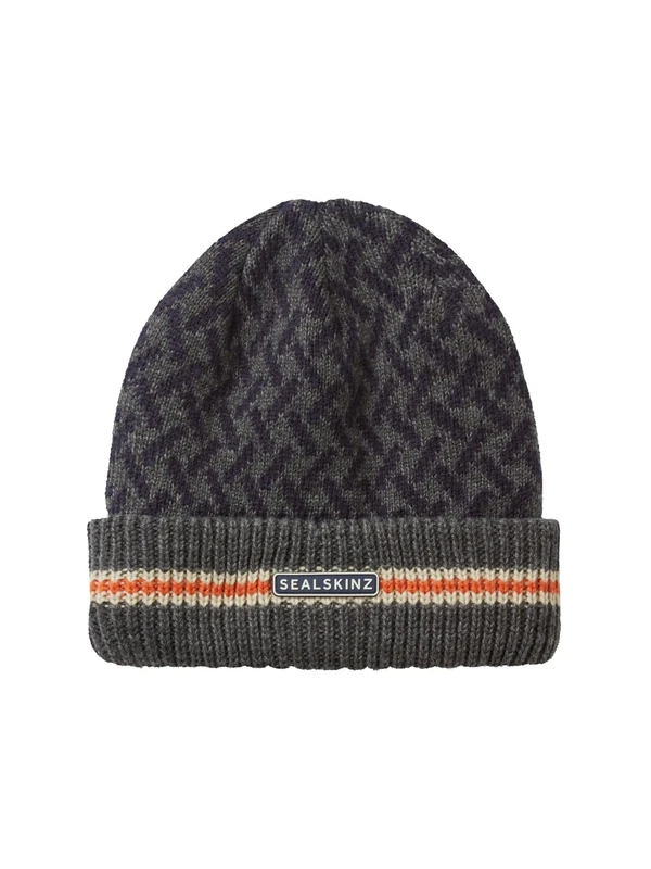 SEALSKINZ Waterproof Arminghall | Cold Weather Jacquard Roll Cuff Beanie Navy - Image 1