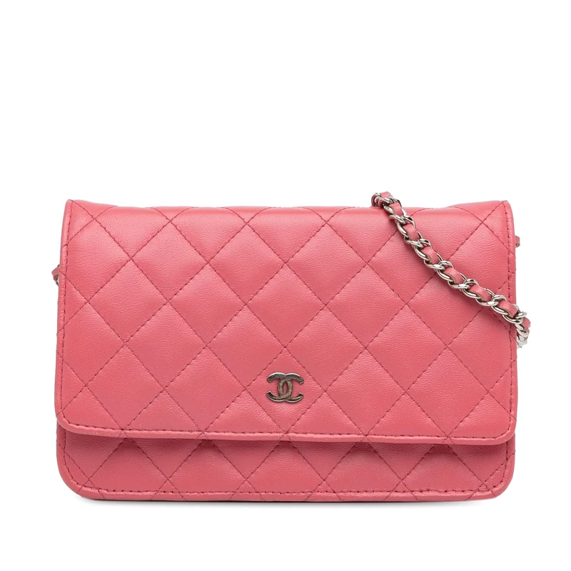 Chanel Pre-Loved Classic Lambskin Wallet On Chain Handbag Crossbody Bag