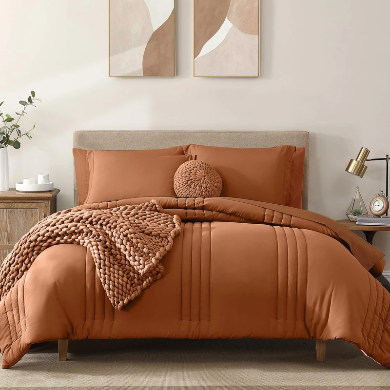 Oversized King Size Comforter Set-7 Pieces Bed in a Bag King Bedding Sets
