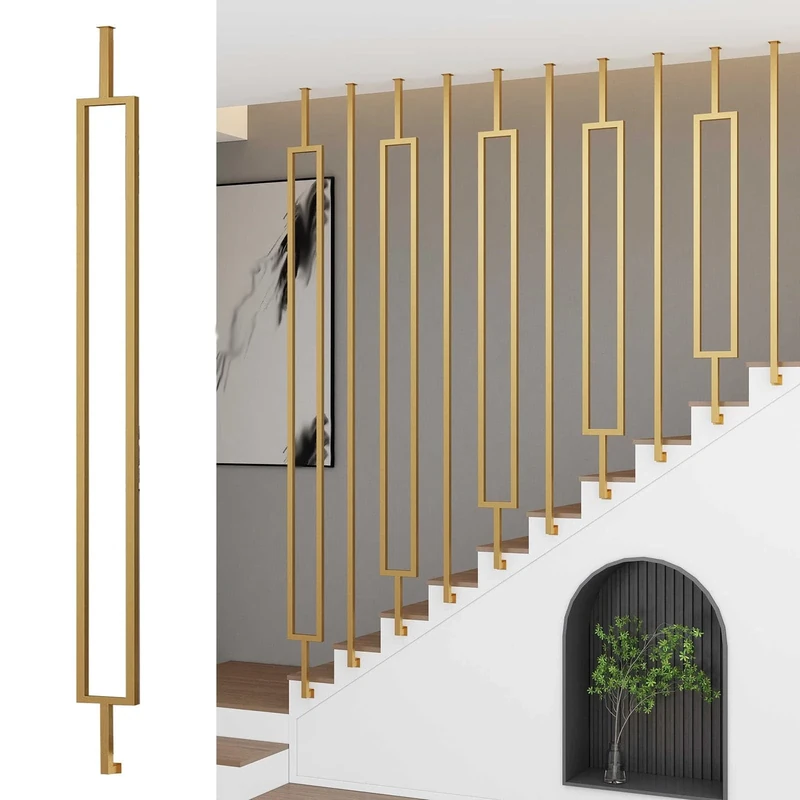 Side-mounted Staircase Balusters, Customizable Size & Styles Metal Stair Spindles for Prevent Falling, Household & Commercial(Style A,120cm/47.2in)