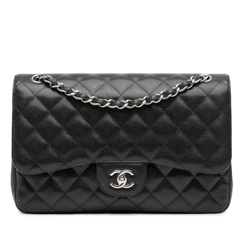 Chanel Pre-Loved Jumbo Classic Caviar Double Flap