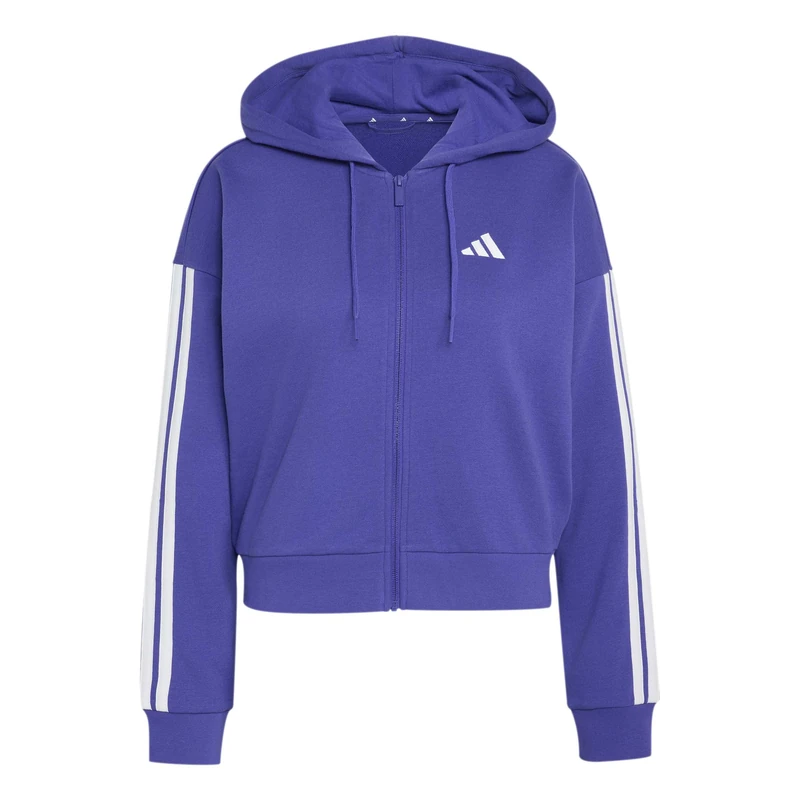 adidas Women's Essentials 3-Stripes French Terry Full Zip Hoodie Sweatshirt, Pure Purple/white, S - Image 1