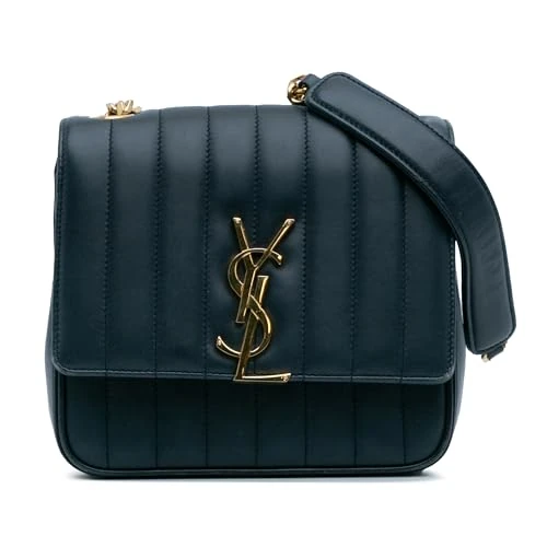Yves Saint Laurent Pre-Loved Medium Lambskin Monogram Vicky Chain Bag Crossbody