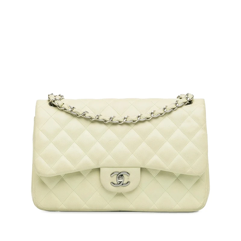 Chanel Pre-Loved Jumbo Classic Caviar Double Flap Shoulder Bag