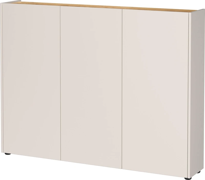 Germania Shoe Cabinet 1347-605 GW-Libbiano, in Cashmere/Navarra Oak-repro, handle-free design, 138 x 105 x 25 cm (WxHxD)