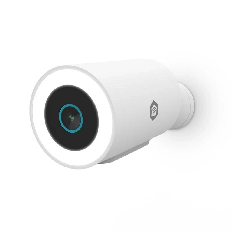 NEDIS Smart Wi-Fi Outdoor Camera with Spotlight, 3MP Full HD 1296p, Motion Sensor, Colour Night Vision, 2-Way Audio, Cloud or microSD Storage, Works with Alexa & Google Home – White