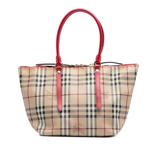 BURBERRY Pre-Loved Small Haymarket Check Coated Canvas Salisbury Tote Bag