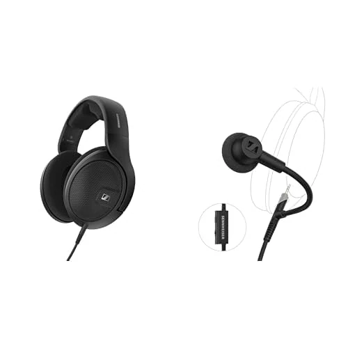 Sennheiser headphone bundle HD 560S, Open back reference-grade headphones for audio enthusiasts HD 500 BAM, plug-in Boom Arm Microphone for Gaming and Calls