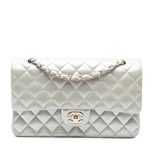 Chanel Pre-Loved Medium Classic Iridescent Lambskin Double Flap Shoulder Bag