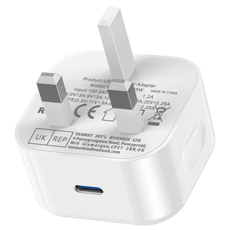 USB C Plug Fast Charge for iPad Charger,45W iPad USBC Plugs Adaptor UK for Pro 12.9 11 13 inch 4th 5th 6th M4 2024 Generation/Air 10.9 11 13 inch 5th Gen M2 M3/Mini 5 6 7/8th 9th 10th A16 11th 2025