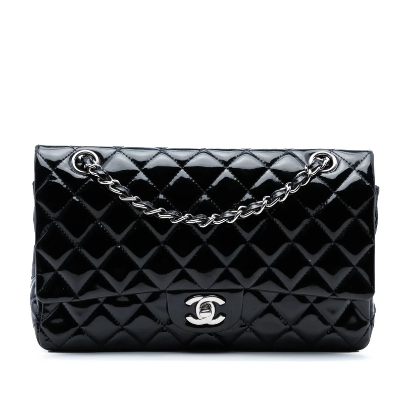 Chanel Pre-Loved Medium Classic Patent Double Flap Shoulder Bag