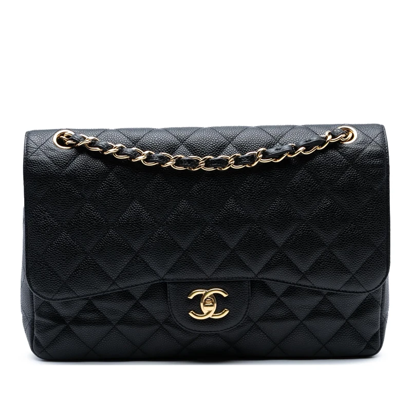 Chanel Pre-Loved Jumbo Classic Caviar Double Flap