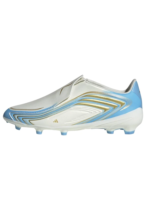 adidas Unisex Kids F50 Messi League Laceless Firm Ground Football Boots Kids Shoes, Ivory/semi Blue Burst/Icey Blue, 3.5 UK - Image 1