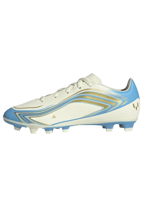 adidas Unisex Kids F50 Messi Club Firm Ground/Multi Ground Football Boots Kids Shoes, Ivory/semi Blue Burst/Icey Blue, 3 UK