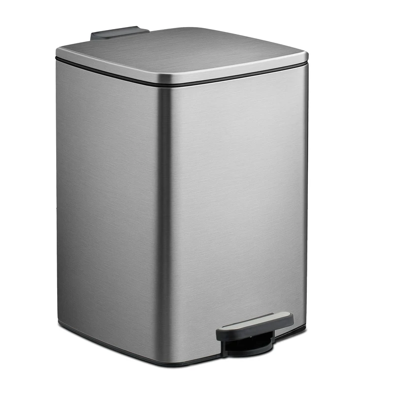 Relaxdays Kitchen Pedal Bin, 20 litres, Removable Inner Bucket, with Rubbish Bag Liners, Waste Disposal, Iron, Silver, Plastic