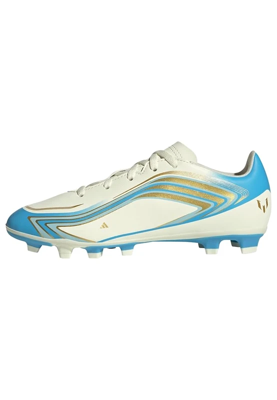 adidas Unisex Kids F50 Messi Club Firm Ground/Multi Ground Football Boots Kids Shoes, Ivory/semi Blue Burst/Icey Blue, 4.5 UK