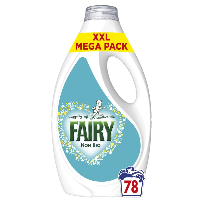 Fairy Non Bio Liquid Laundry Detergent, 78 Washes 2.418 l, Voted Number 1 For Sensitive Skin