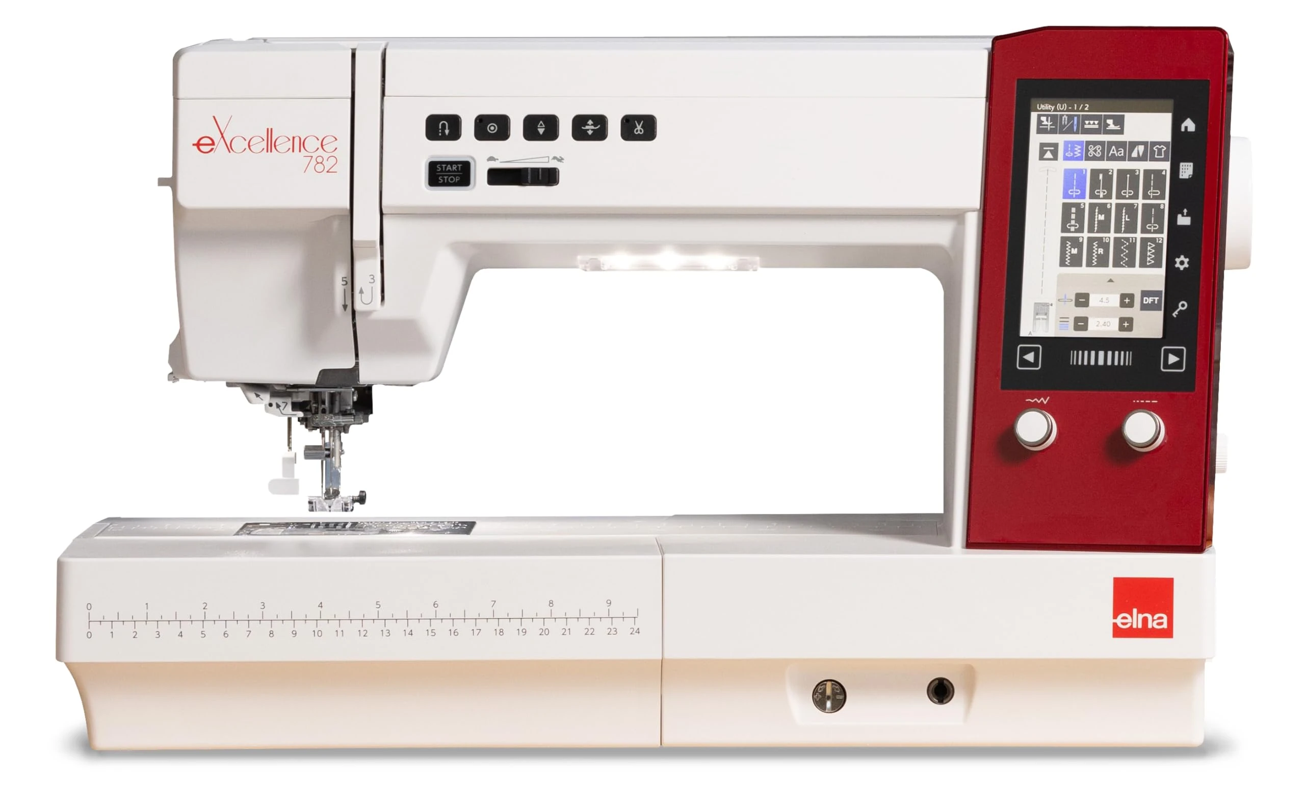 Elna EL782 eXcellence 782 Sewing Machine, Metal Plastic, Red