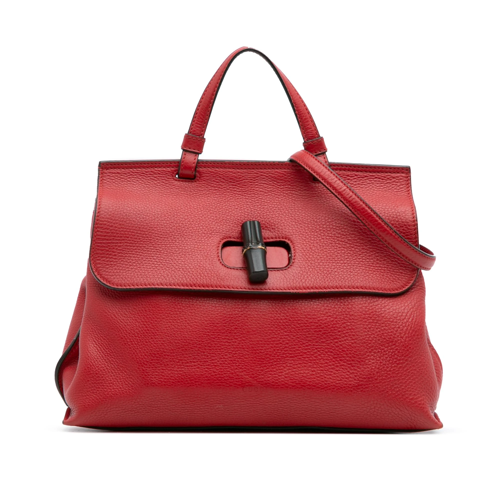 Gucci Pre-Loved Medium Leather Bamboo Daily Satchel