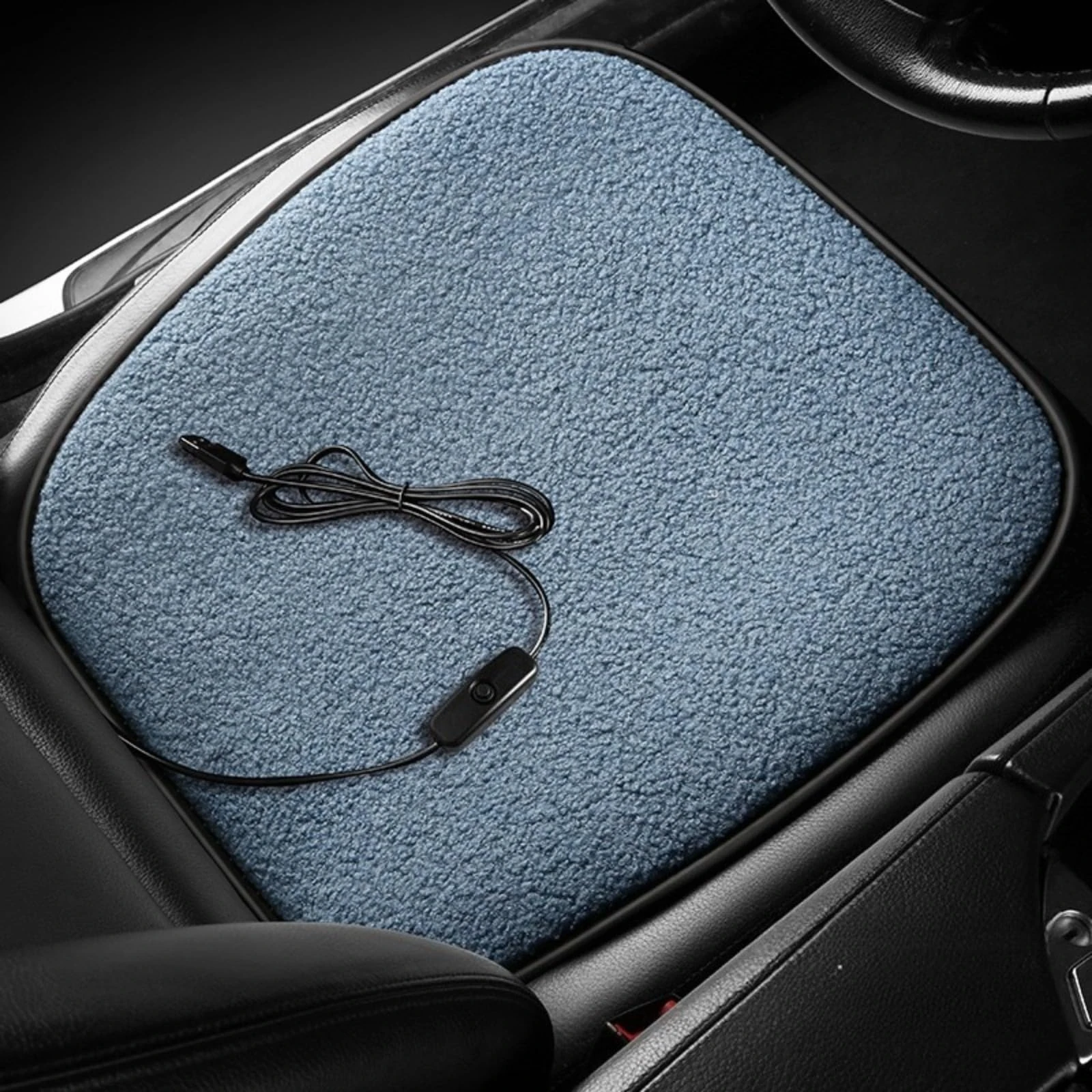 GUAKK Usb Heated Car Seat Pad with Fast Heating USB & 12V Portable Electric Heat Pad for Universal Car Office Chair Winter Warming Cushion Pet Bed Warmer Electric Seat Warmer (blue)