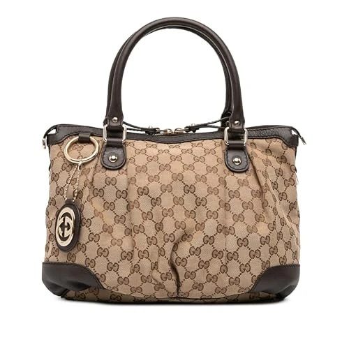 Gucci Pre-Loved GG Canvas Sukey Satchel Handbag
