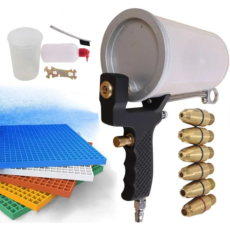 Handheld Gel Coat Sprayer Air Spray Gun,Gel Coat Dump Spray Gun w/6 Nozzles 1000ML Cup Home Fiberglass Spraying Coating Tool