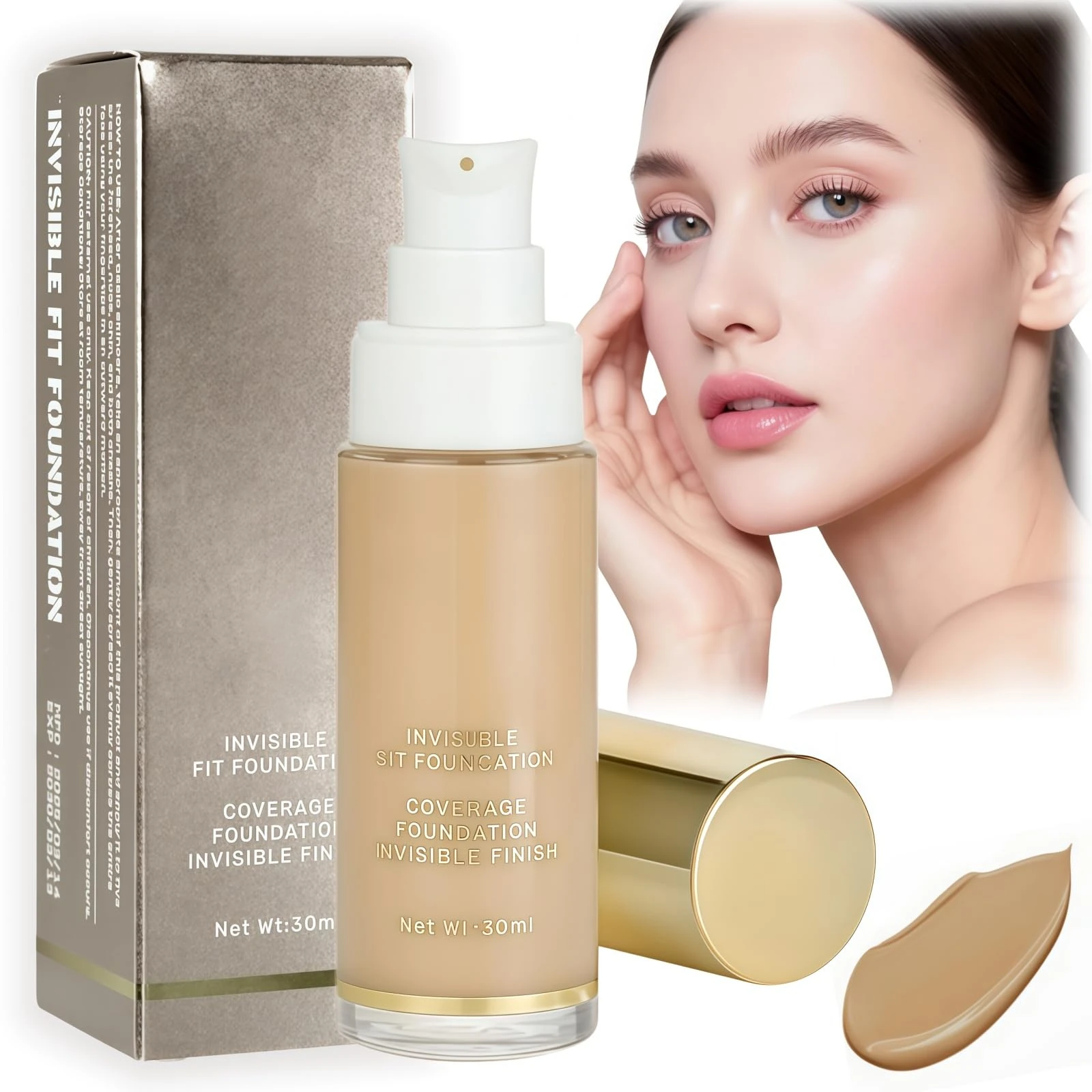 Color Changing Foundation Liquid,Foundation Full Coverage,Moisturizing Full Coverage Concealer,Lightweight Foundatio/n,Makeup Cream Moisturizing Nourishing,Liquid Makeup for All Skin Types,03