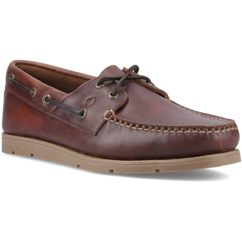 Sperry Mens Oakland 2 Eye Boat Classic Lace Shoes, Brown, 10 - Image 1