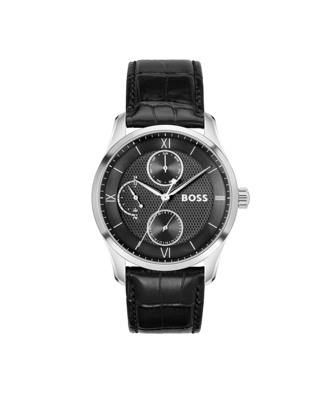 BOSS Analogue Multifunction Quartz Watch for Men Principle Master Collection with Black Leather Strap - 1514272