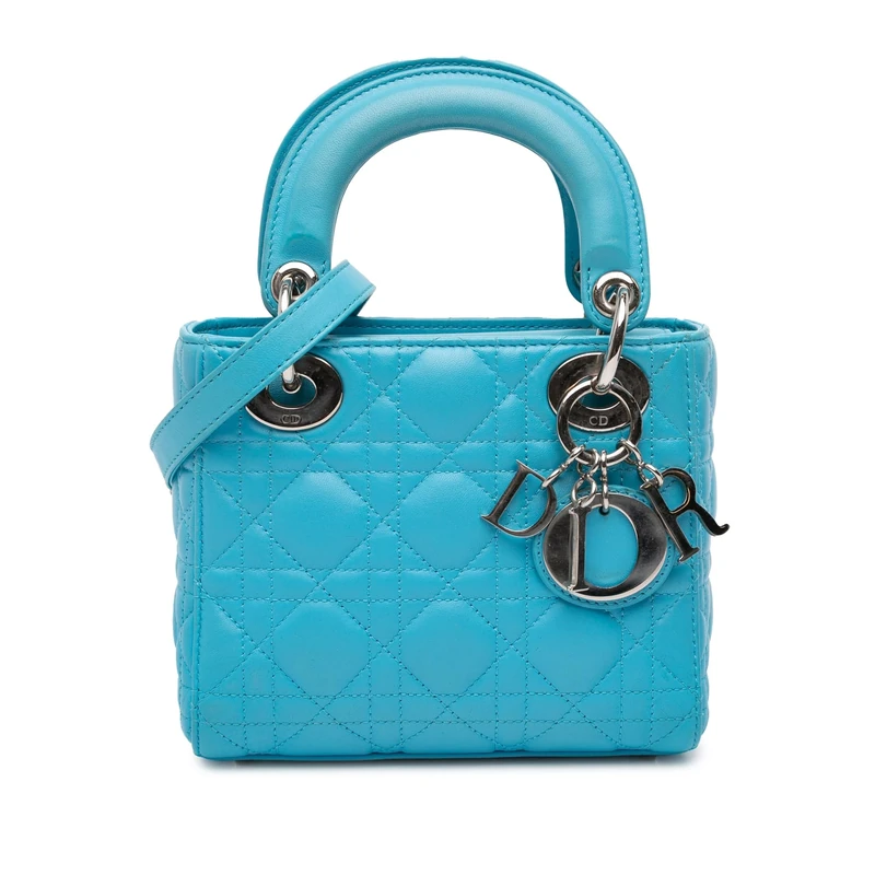Dior Pre-Loved Mini Lambskin Cannage Lady Handbag