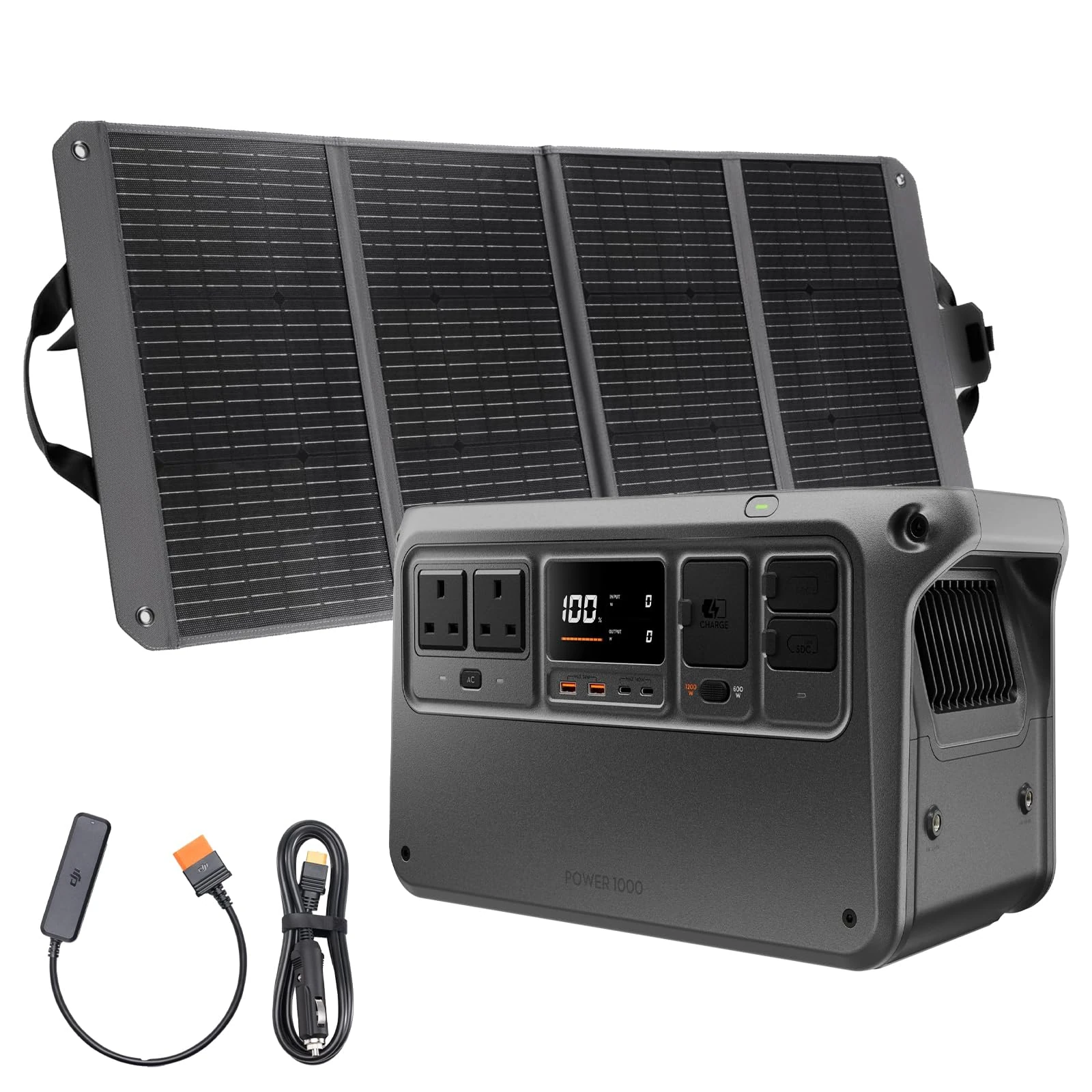 DJI Power 1000 Portable Power Station, 1024Wh LFP (LiFePO4) Battery, 70-Minute Fast Charging, 2200W Stable Output, Power Generator for Home, Camping & RVs, Off-grid, Power Outage