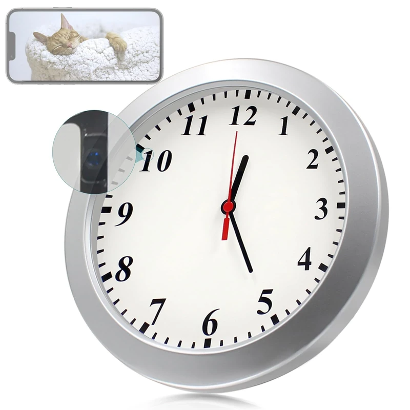 RUDTAR Hidden Camera WiFi Nanny Cam Wall Clock Cameras 1080P FHD Spy Camera Motion Detection Long Working Time Security Indoor Camera for Home Office