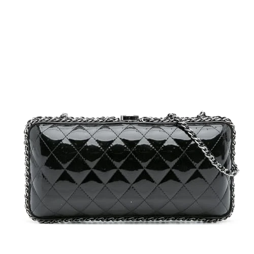 Chanel Pre-Loved Quilted Patent Chain Around Clutch Crossbody Bag