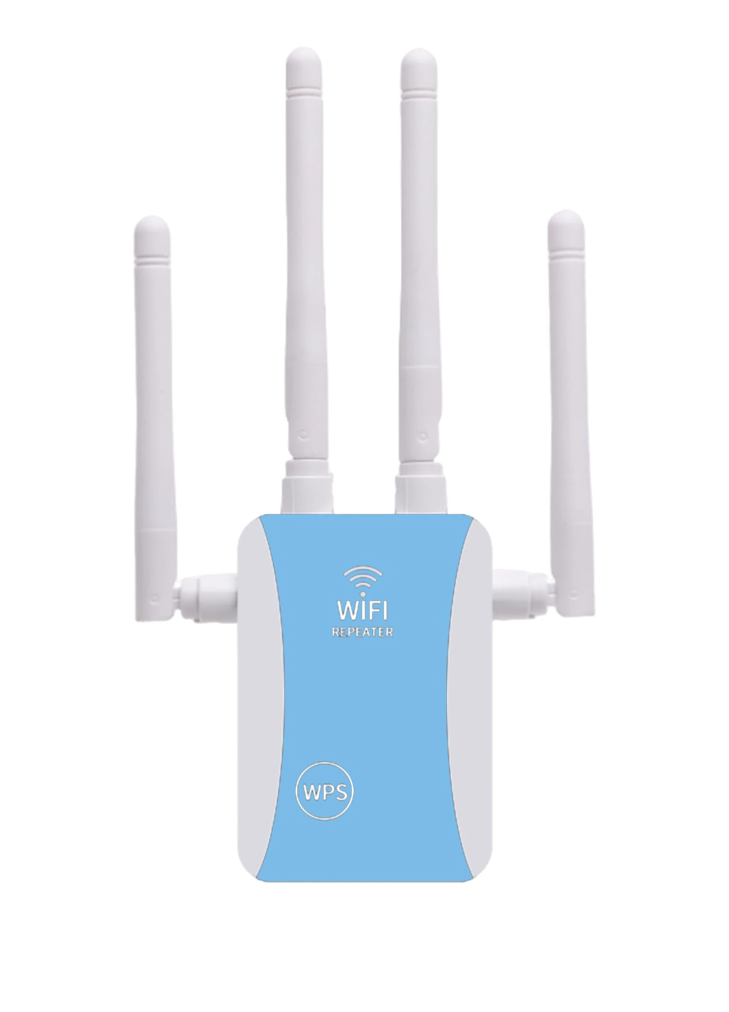 WiFi Range Extender, WiFi Signal Booster to 3000sq.ft and30+ Devices, Internet Range Booster with Ethernet Port, 1-Click Setup, Light Blue
