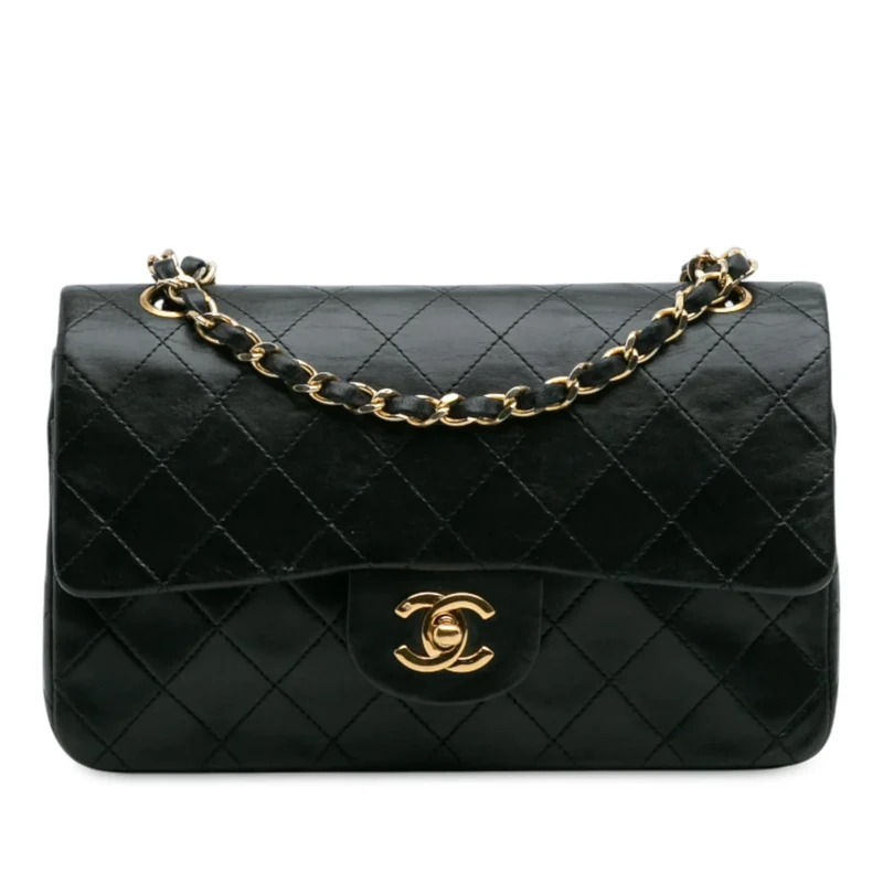 Chanel Pre-Loved Small Classic Lambskin Double Flap Shoulder Bag