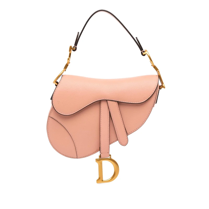 Dior Pre-Loved Mini Grained Calfskin Saddle Handbag Satchel