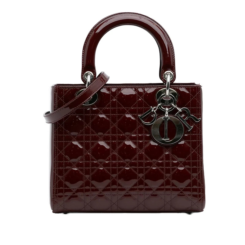 Dior Pre-Loved Medium Patent Cannage Lady Handbag